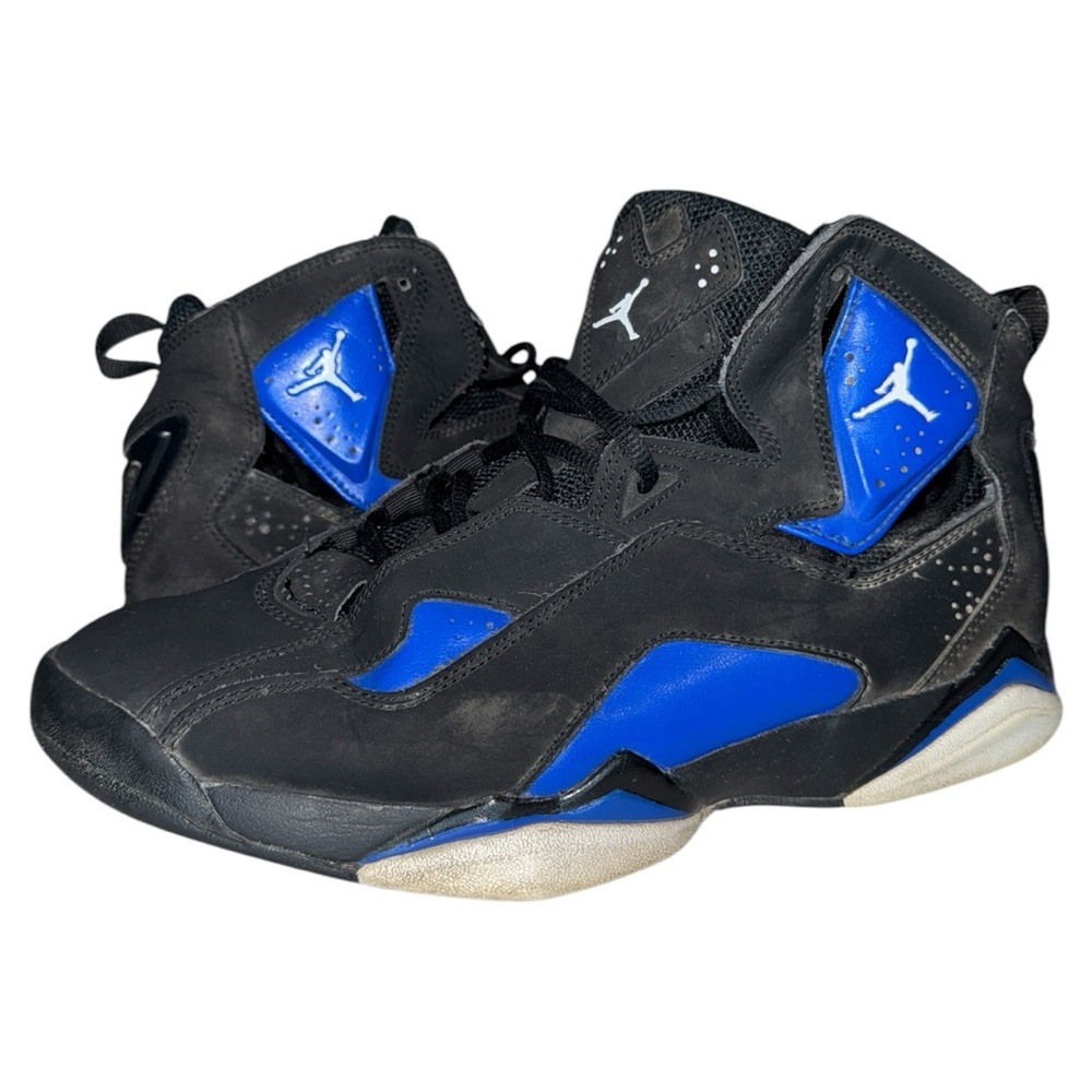 Men’s Nike Air Jordan Black/Royal Blue “True Flight” Sneakers - 8.5